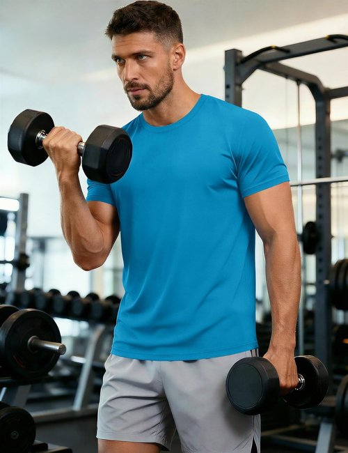 MAGCOMSEN Men's UPF 50+ Quick-Dry Athletic T-Shirt | Lightweight Workout & Swim Tee