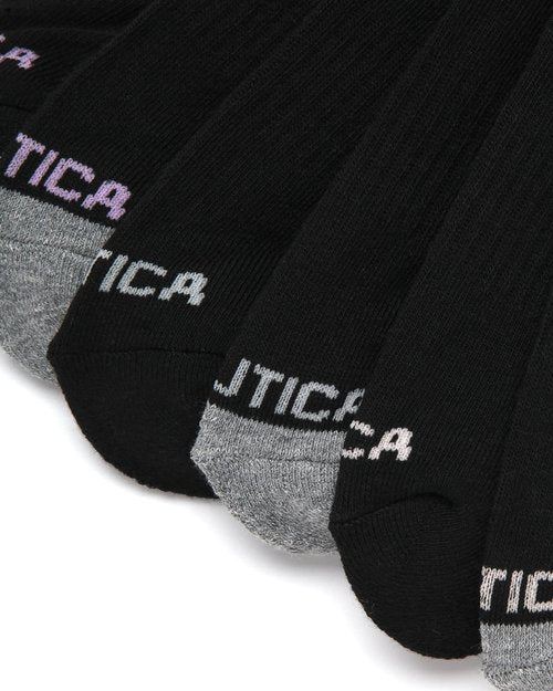 Nautica Womens Quarter Socks - 6 Pack Cushioned Moisture Wicking Athletic Socks for Women for Gym, Running, Sports (4-10), Size 4-10, All Black