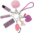 Skiennix Gift Keychain Set - Stylish Wrist Strap, Heart Accessory, Petal Decor & Pom Pom