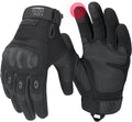 KEMIMOTO Tactical Gloves - Touchscreen Motorcycle Gloves with Hard Shell & Palm Padding | Ideal for Cycling, Hunting, and Hiking