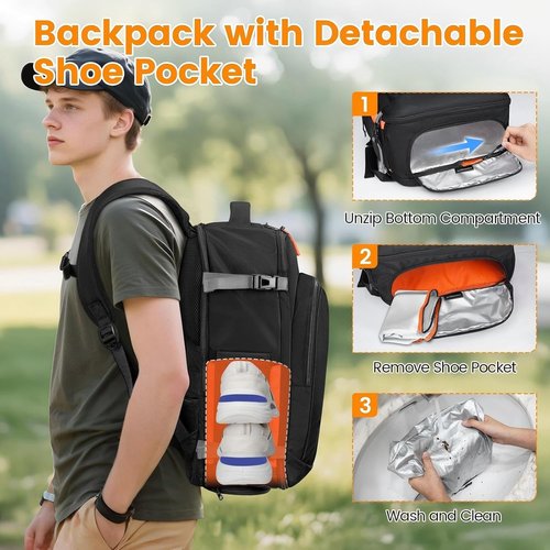 MATEIN Personal Item Backpack - Airline Approved Carry-On with Shoe Compartment | Fits 17" Laptop, Lightweight Travel Bag
