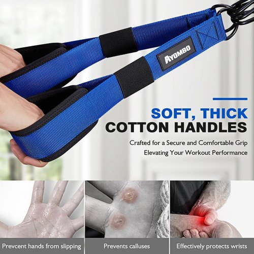 Ayombo Home Gym Workout Equipment, Heavy Resistance Bands with Handles, Door Anchor, Tricep Rope Pull Down Attachment for Triceps, Biceps, Arms,Chest,Back Exercise, Best Replacement for Cable Machines