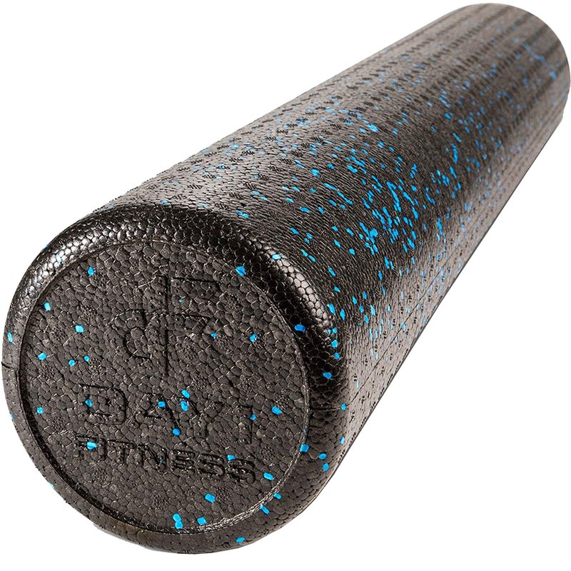 High Density Muscle Foam Rollers by Day 1 Fitness - Sports Massage Rollers for Stretching, Physical Therapy, Deep Tissue, Myofascial Release - Ideal for Exercise and Pain Relief - Speckled Blue, 36”
