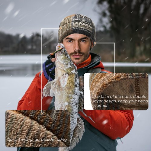 Obacke Winter Hat Men Women for Cold Weather Keep Warm (Gray)