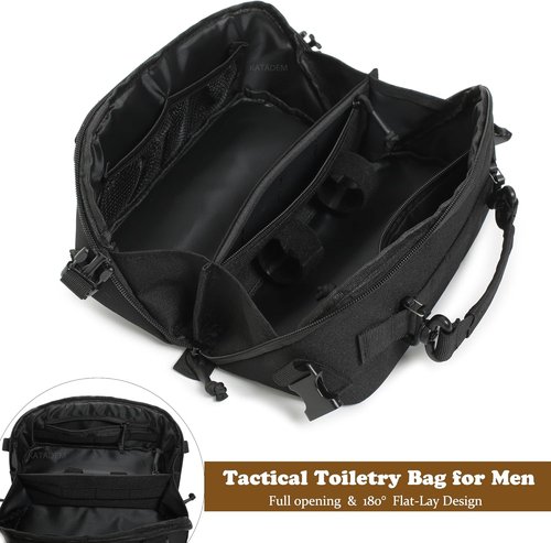 Katadem Tactical Pouch - Wide Open Design Travel Toiletry Organizer | EDC Military Gear Storage