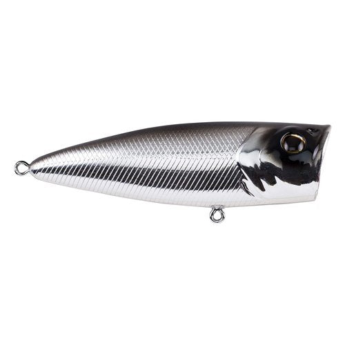 Berkley Bullet Pop Topwater Fishing Lure, Black Chrome, 2/5 oz, 70mm | 2.75in Topwater, Tail Weighted Design Tuned for Maximum Casting Distance, Equipped with Fusion19 Hook