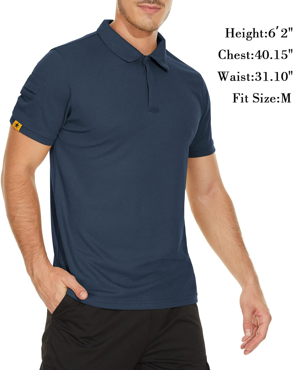 V VALANCH Men's Moisture-Wicking Golf Polo Shirt - Short Sleeve Athletic Collared Tee