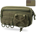 Molle Tactical Admin Pouch - EDC Tool Organizer with US Flag Patch | Versatile Waist Bag, Horizontal Design