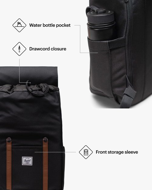 Herschel Retreat™ Backpack, Black, Standard - 23L