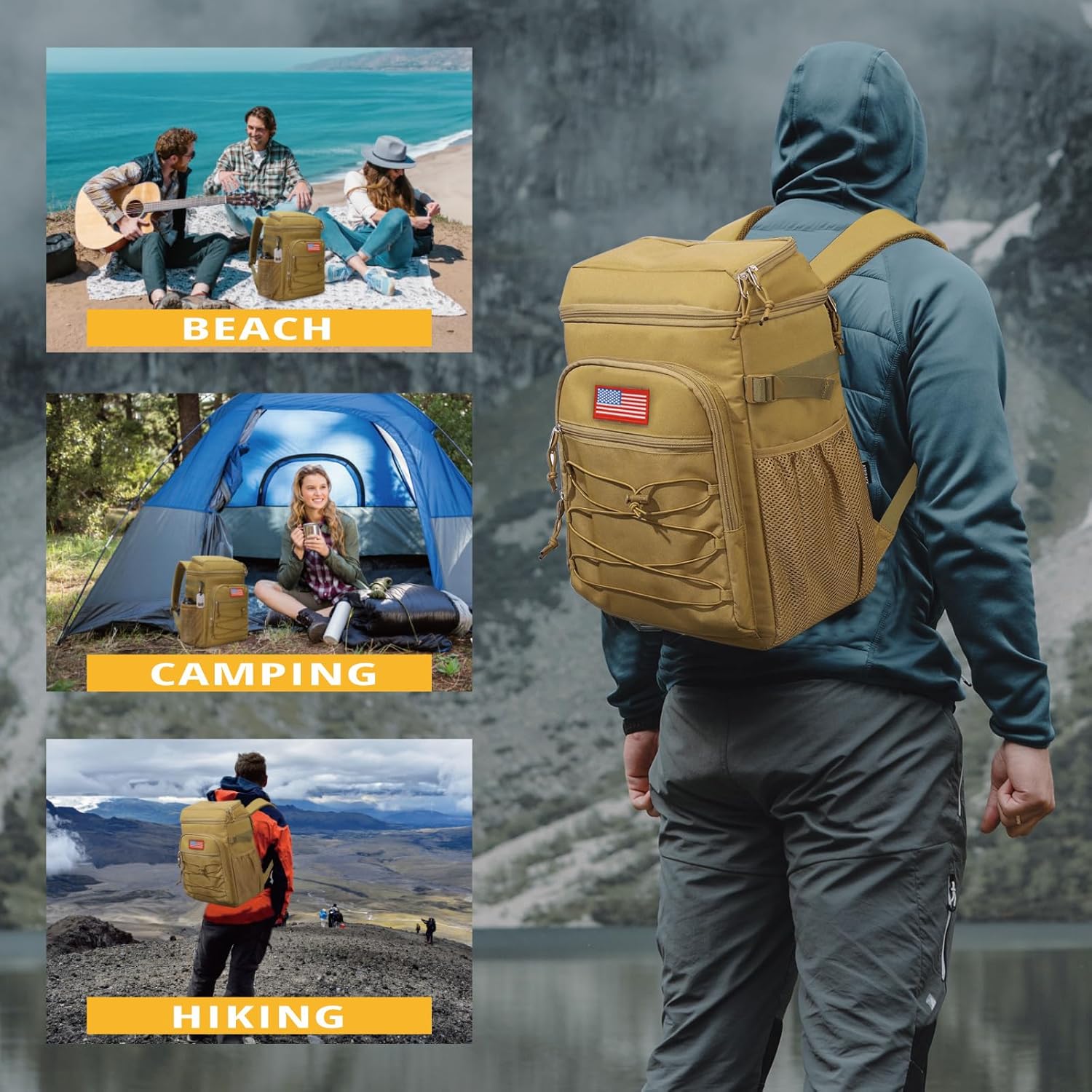 Skiennix Tactical Backpack Cooler - 25L Insulated Leak-Proof Design | Waterproof Ice Chest for Camping & Hiking