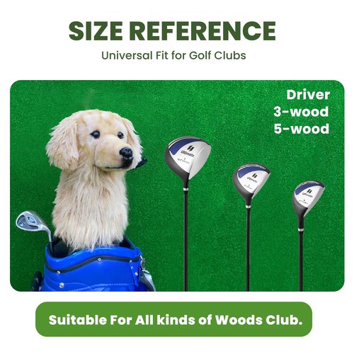 Golden Retriever Golf Club Headcover - Lifelike Plush Dog Head Cover for Driver & Fairway Woods | 460CC Compatible | Premium Gift for Golden Retriever Lovers & Dog Enthusiasts