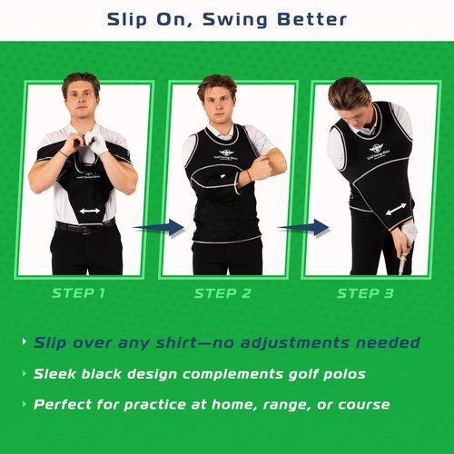 Golf Swing Shirt Trainer – Golf Training Aid for Better Swing, Real-Time Feedback, Fatigue Relief – Unisex, Black, S/M/L/XL