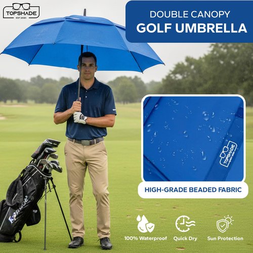 TopShade Golf Umbrella 54/62/68 inch, Double Canopy, Automatic Open