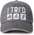 InnoBeta Triathlon Hat - Adjustable Embroidered Baseball Cap for Men & Women | Gray Gift Idea