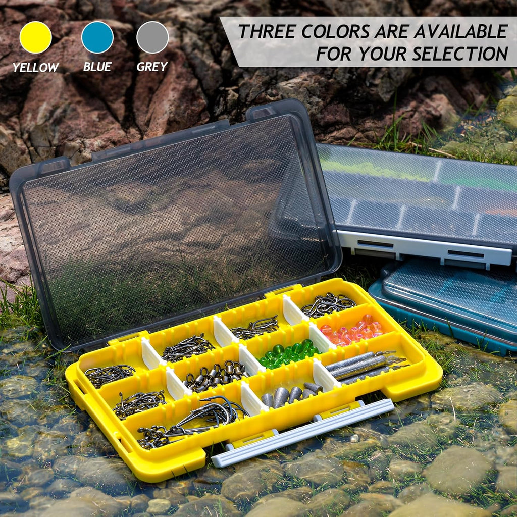 QualyQualy Fishing Tackle Box - Small Organizer with Removable Dividers | 2-in-1 Mini Hook Storage