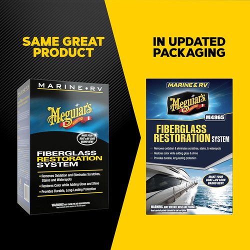 Meguiar's Marine Fiberglass Restoration System - 3-Piece Repair Kit with Oxidation Remover & Polish