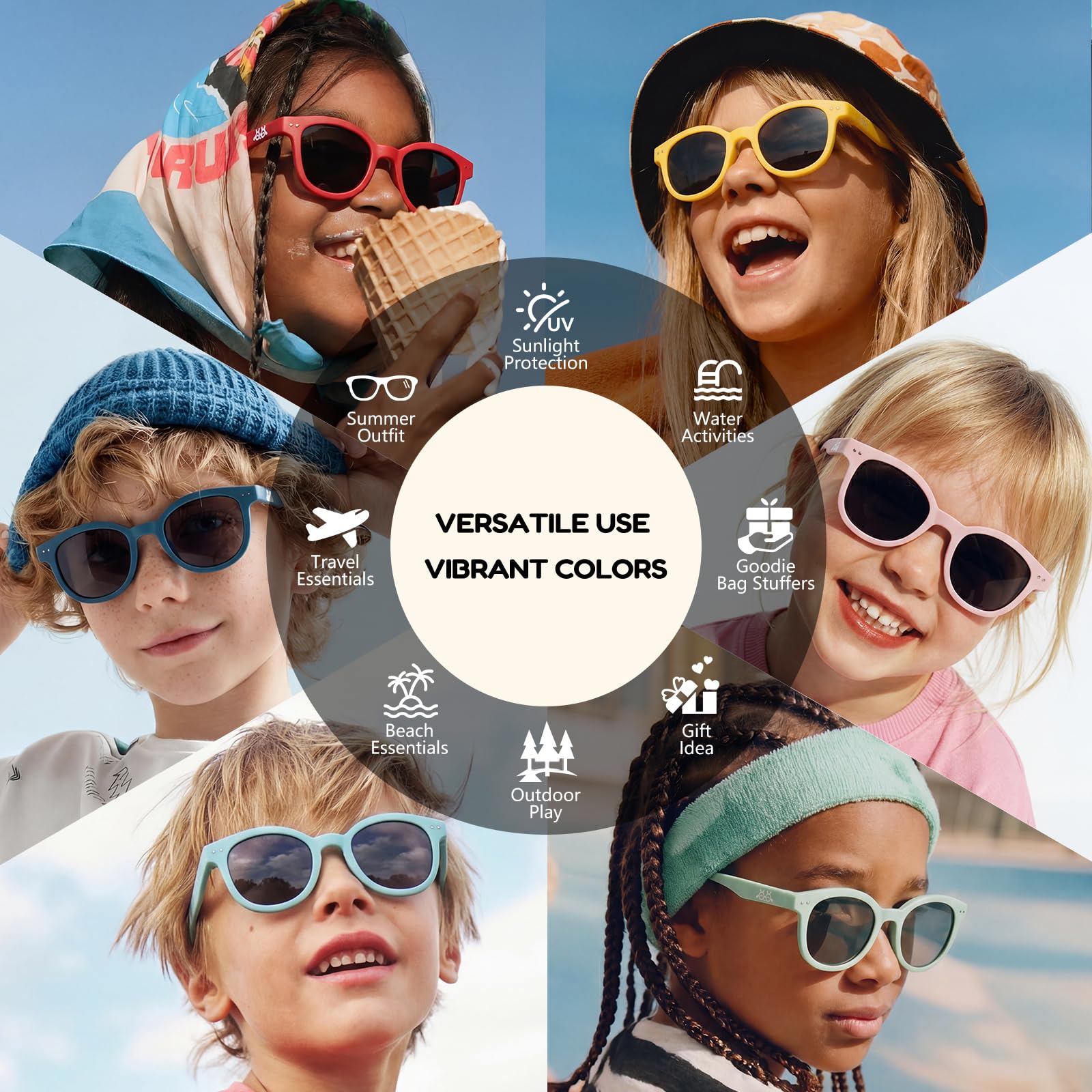 EYEBUDDY Kids Toddler Sunglasses Age 2-4/3-5 Boys Girls Polarized UV Protection Sun Glasses for Age 2-8 (KR627/Age 3-8/1-Pack, Z01-Kids Sunglasses-Pink)