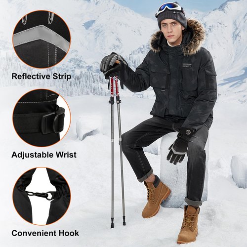 IFWATER Upgraded Heated Gloves for Men and Women,5V 6000mAh Rechargeable Hand Warmer Raynaud Gloves with 3 Heating Levels,Touchscreen Waterproof Ideal for Driving Fishing Winter Outdoor Work (Medium)