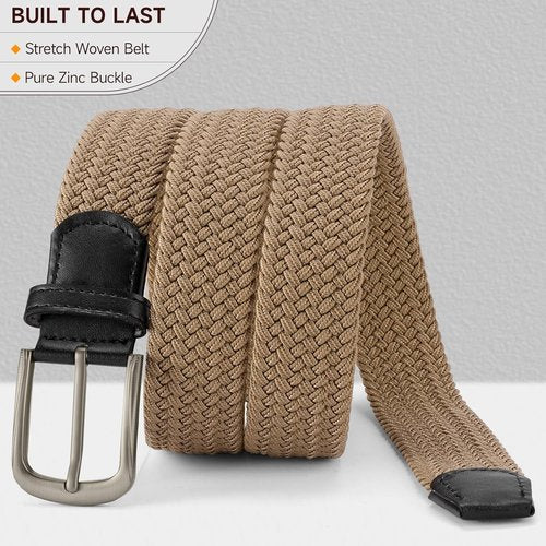 GAEKEAO Elastic Braided Stretch Belt for Men - Perfect Gift for Golf, Casual Shorts & Jeans