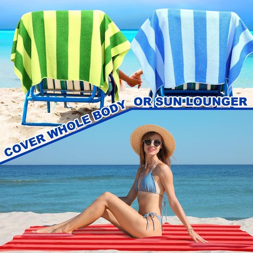 EBOOT Oversized Beach Towel Set - Extra Large Quick Dry Microfiber Pool Towels | 36 x 72 Inch, Mixed Colors