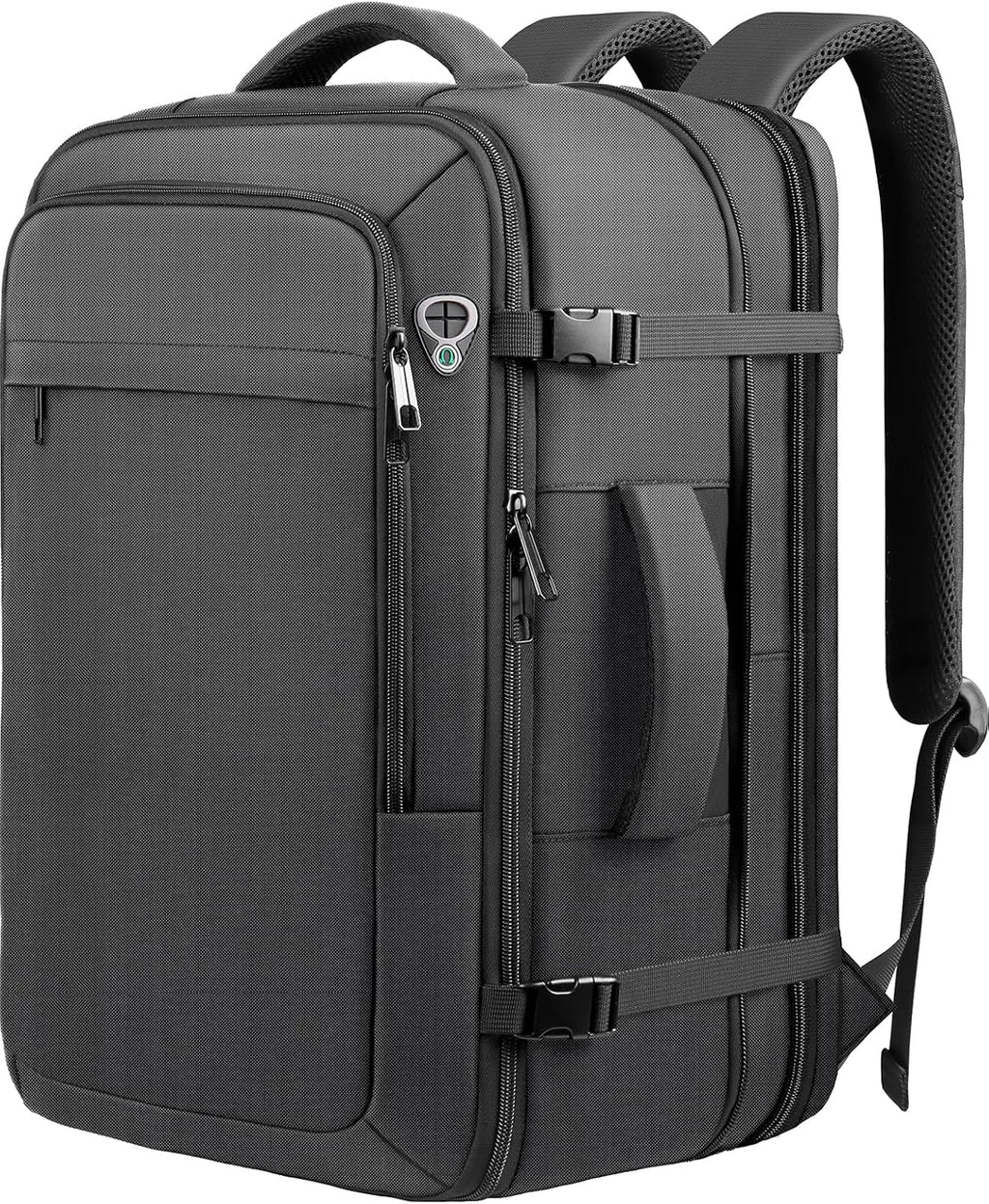 Skiennix Extra Large 55L Carry-On Backpack - TSA Approved, Expandable & Water Resistant for 18.4" Laptops | Black