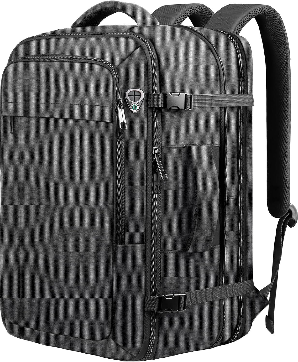 Skiennix Extra Large 55L Carry-On Backpack - TSA Approved, Expandable & Water Resistant for 18.4" Laptops | Black