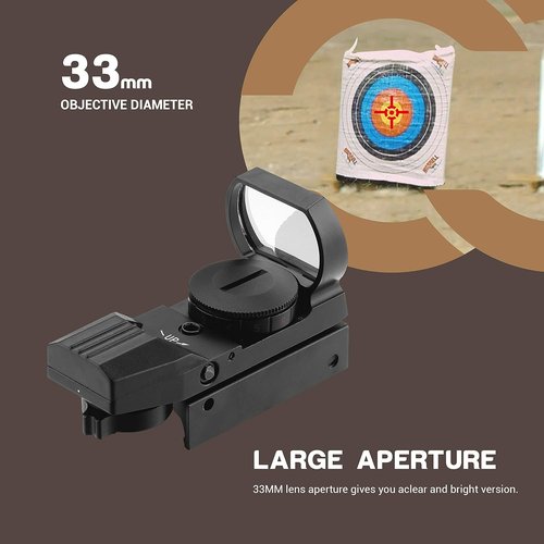 ESSLNB Red Green Dot Sight - Waterproof Reflex Scope with 4 Reticles & Adjustable Brightness | 20/22mm Rail Mount