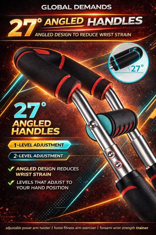 Arm Trainer, Adjustable Twister Arm Chest Exerciser with 2/4 Spring & Training Poster for Men & Women, Detachable Power Twister Home Fitness Equipment Grip Strength Trainer
