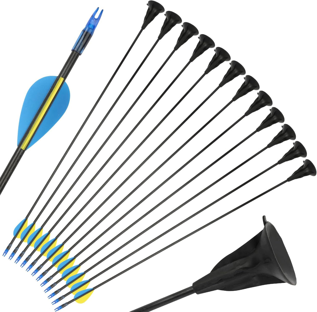 Skiennix 29-Inch Fiberglass Suction Cup Arrows - Safe Outdoor Target Sports Game Arrows