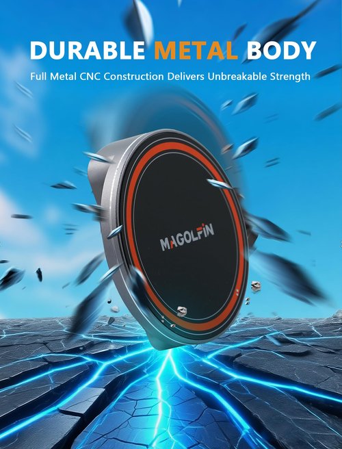 2-Pack Alloy Magnetic Golf Cart Phone Mount with N52 Magnets, Golf Accessories Compatible with MagSafe iPhone 16 Pro Max Plus 15 14 13 12 Mini Fits EZGO Yamaha Club Car Icon, Coolest Golf Gift