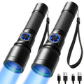 Consciot UV Flashlight Blacklight USB-C Rechargeable, 365nm LED Ultraviolet Light, Portable Woods Lamp for Pet Urine Detection, Dry Stains, Bed Bug, Curing Resin and Gel Nails, Yooperlites, 2 Pack