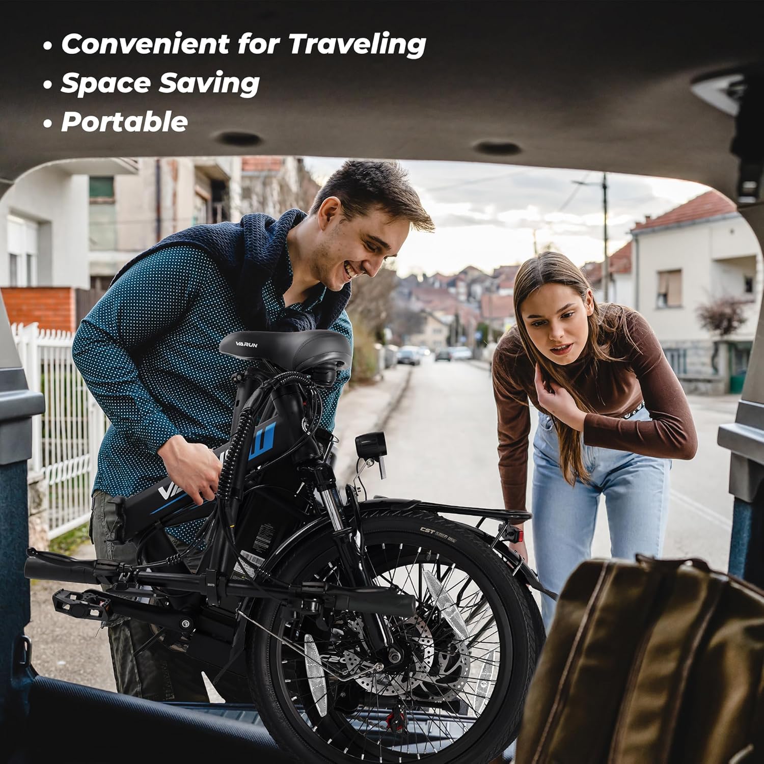 VARUN Electric Bike - 500W Folding Ebike with 36V Removable Lithium Battery | 20" Compact Commuter E-Bike for Adults