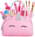 Skiennix Kids Real Makeup Kit - Non-Toxic Washable Set with Pink Unicorn Purse | Perfect for Ages 4-8