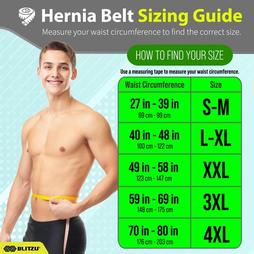 BLITZU Umbilical Hernia Belt for Men & Women, Abdominal Binder Adjustable Truss Support with 2 Compression Pads for Naval, Ventral, Incisional, Epigastric, Belly Button Hernias, Pre Post Surgery L-XL