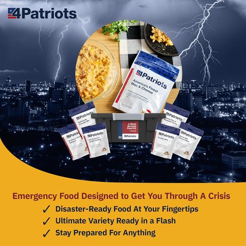 4Patriots 4-Week Survival Food Kit - Long-Lasting Emergency Food Supply | 192 Servings, 25-Year Shelf Life