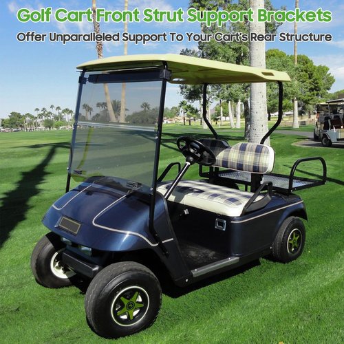 10L0L Golf Cart Front Roof Strut Brackets for EZGO TXT (94-13) with Steel Screw Bushings Repair Kit, Heavy Duty Strut Support Reinforcement Repair