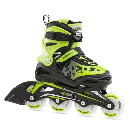 Bladerunner by Rollerblade Phoenix Flash Kid's Adjustable Fitness Inline Skate, Black/Green