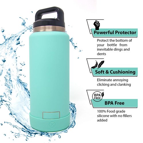 One MissionX Protective Silicone Boot for YETI 46oz 36oz 26oz 18/12oz, Owala 32oz 24oz Bottles & Yonder Water Bottles, Anti-Slip Bottom Sleeve Cover, BPA Free (Black, Fits 46 oz)