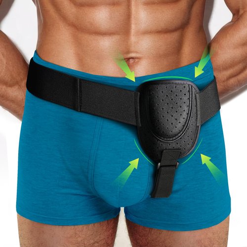Poedist Hernia Support Belt for Men or Women for Unilateral Inguinal Hernia or Other Hernias with Removable Pads, Adjustable Waist Belt for Abdominal Compression, Lumbar Support (Large 30-42 Inch)