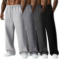 August Alley 4 Pack Men's Big and Tall Sweatpant Thin Athletic Workout Jogger Open Bottom Baggy Drawstring Pants with Pockets (Light Gray, Gray, Dark Gray, Black,Large)