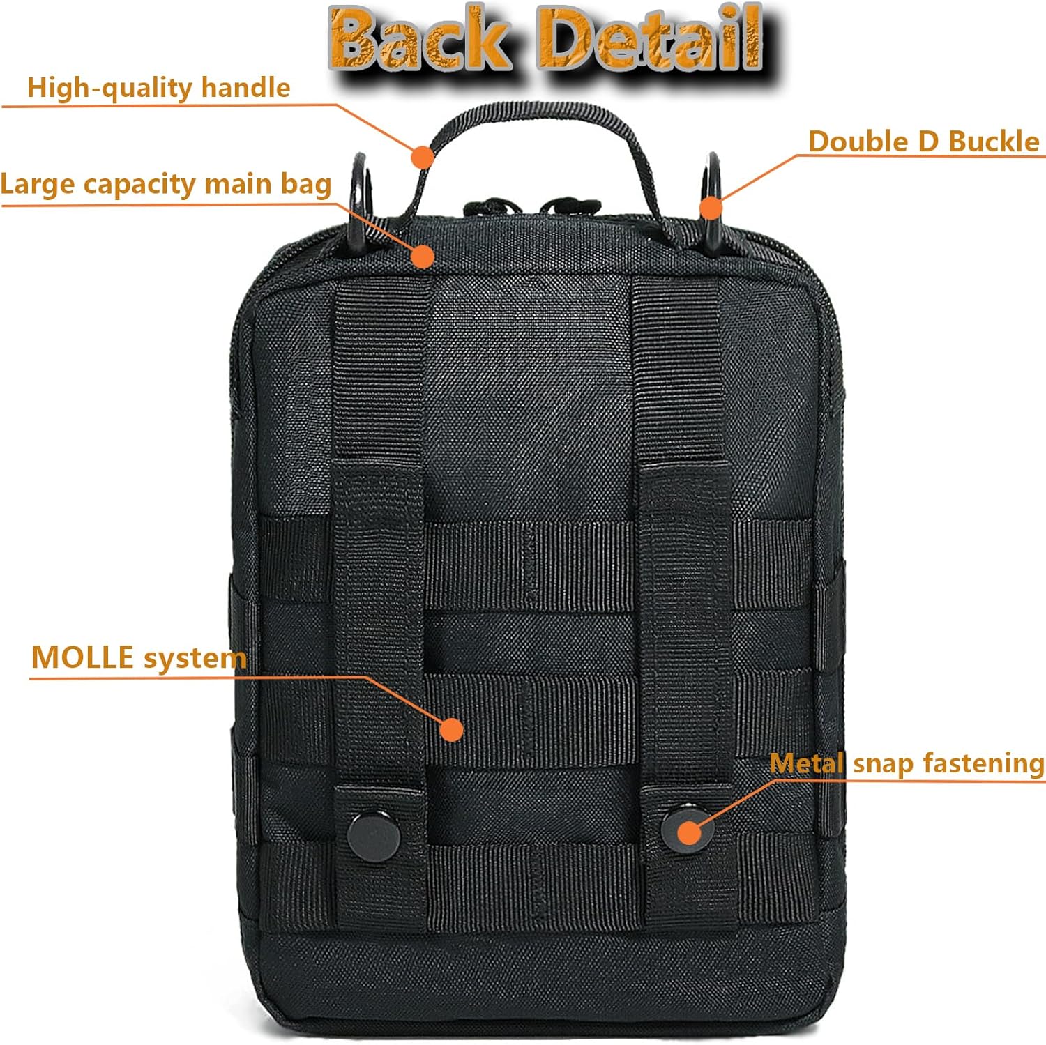 Skiennix Tactical Molle Pouch - Compact Black Camo EDC Utility Gear for Military Carry