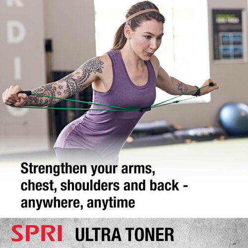 SPRI Ultra Toner Resistance Band Figure 8 Exercise Cord, Red, Medium