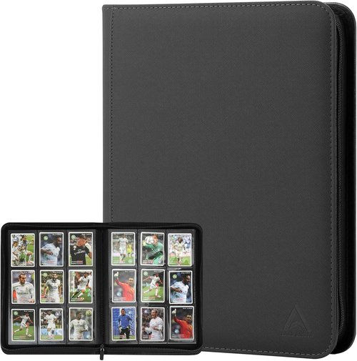 Arkeiliy Card Binder - 9 Pocket Double-Sided Trading Card Holder | Premium Zip Album for 540 MTG (Black)