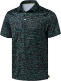 Obla Men's Golf Polo Shirt - Short Sleeve Dry Fit Performance | Moisture-Wicking Casual Print