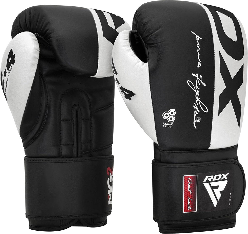 RDX Boxing Gloves - Maya Hide Leather Training Gloves for Muay Thai & Kickboxing | 8-16 oz Sizes