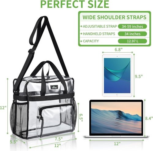 MAYTREE Clear Stadium Bag - Perfect for Concerts, Festivals, and Sports Events | Durable & Spacious
