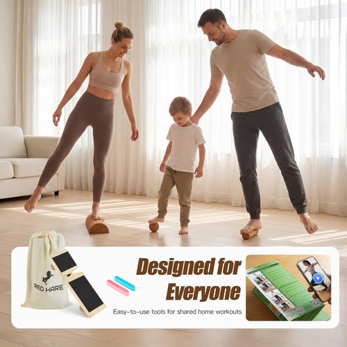 Professional Foot & Ankle Balance Training System – Cork Balance Board with Adjustable Wooden Bars for Stability, Rehab & Performance