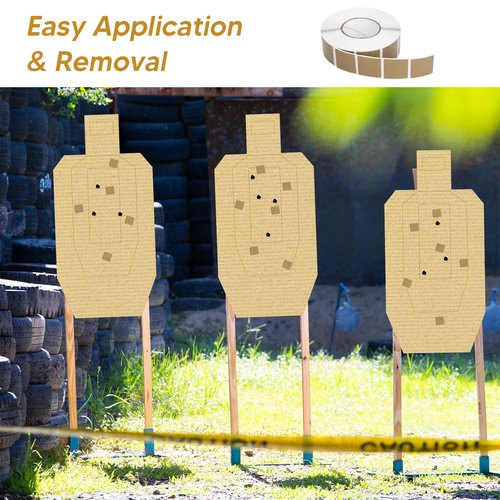 4000 Pieces/4 Rolls Square Target Pasters, 0.87 Inch Target Pasters Self-Adhesive Targets Sticker Portable Roll Sticker for Cardboard Targets