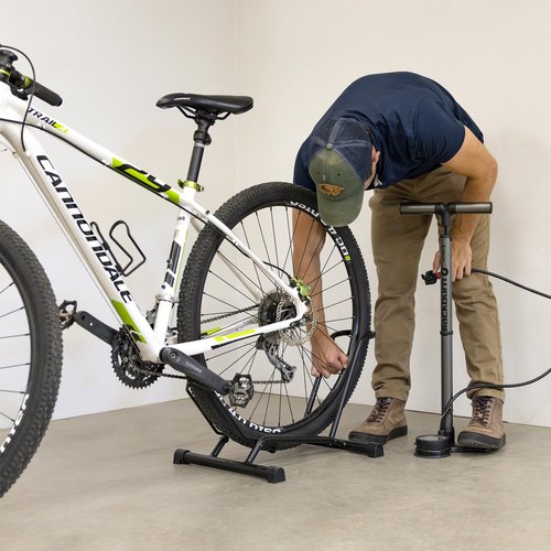 StoreYourBoard CycleStand Bike Floor Stand, No-Lift Indoor Bicycle Rack for Garage, Bike Mount Storage, Holds MTB, Road, and Ebike Stand, Bike Parking Rack, Fits Tires up to 3.5″