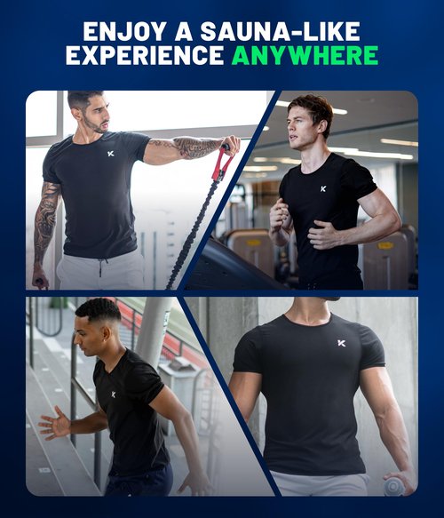 Kewlioo Sauna Shirt for Men - Heat Trapping Sweat Vest, Sauna Suit For Men, Compression Workout Sweat Suit for Gym, Workouts (Black, XL)